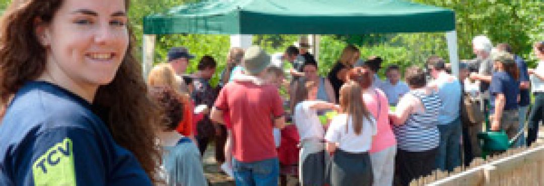 People at the allotment event