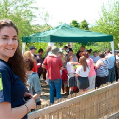 People at the allotment event