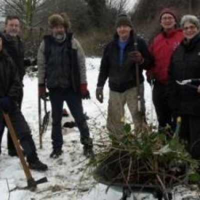 Volunteers in the snow