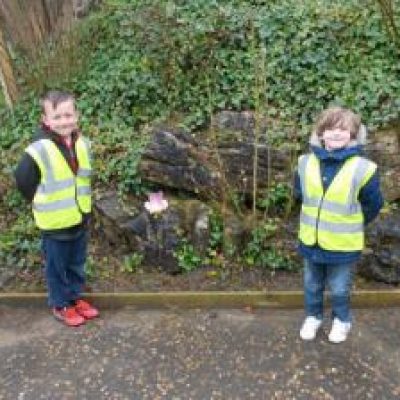 Children enjoying garden