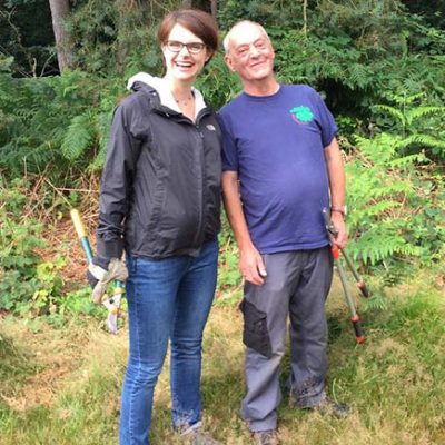 Ernie Woodrow - Chair of Norwich Community Green Gym with Chloe Smith MP