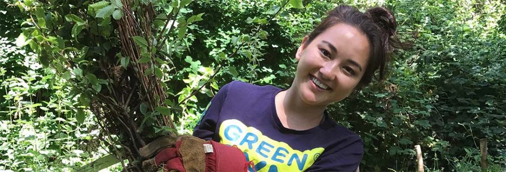 Woman ready to plant trees