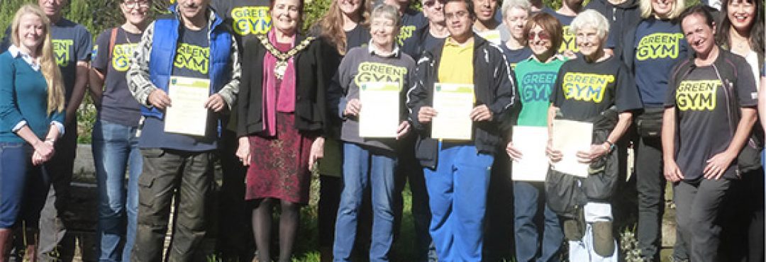 Participants and staff celebrating ten years of Camden Green Gym