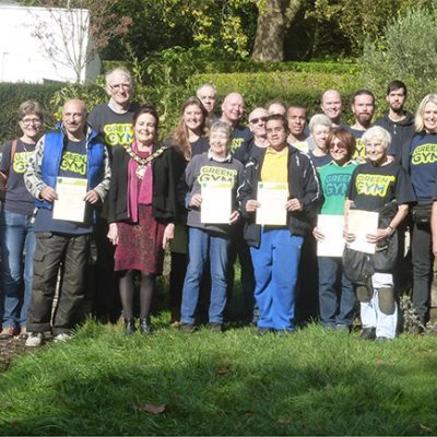 Participants and staff celebrating ten years of Camden Green Gym