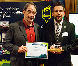 Dom receiving his TCV Heroes Award