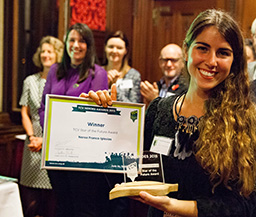 Nerea receiving her Award