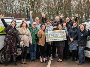 People celebrating a big funding award