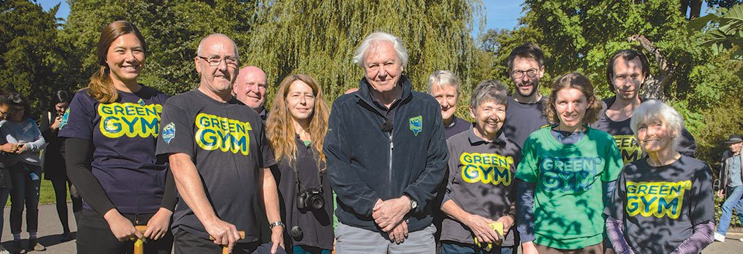 David Attenborough with TCV staff and volunteers