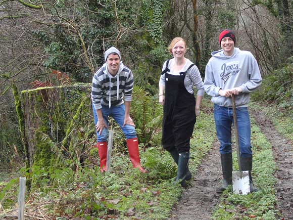 People planting trees