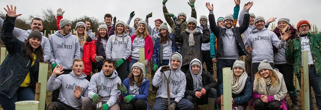 People at an I Dig Trees planting event in Bristol