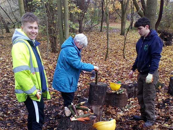 Skelton Grange Green Gym working in a woodland