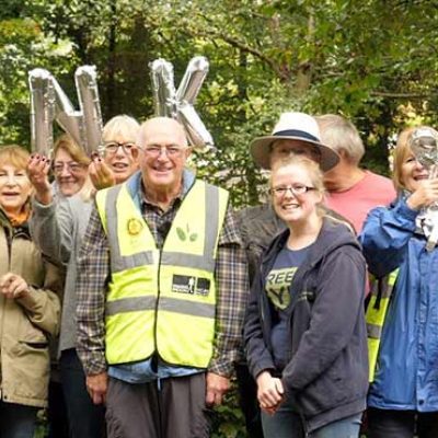 Volunteers saying thank you