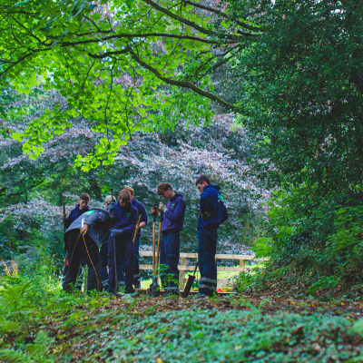 Group of conservation volunteers