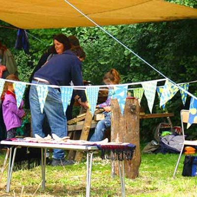 People attending an open day at Skeltion Grange Environment Centre