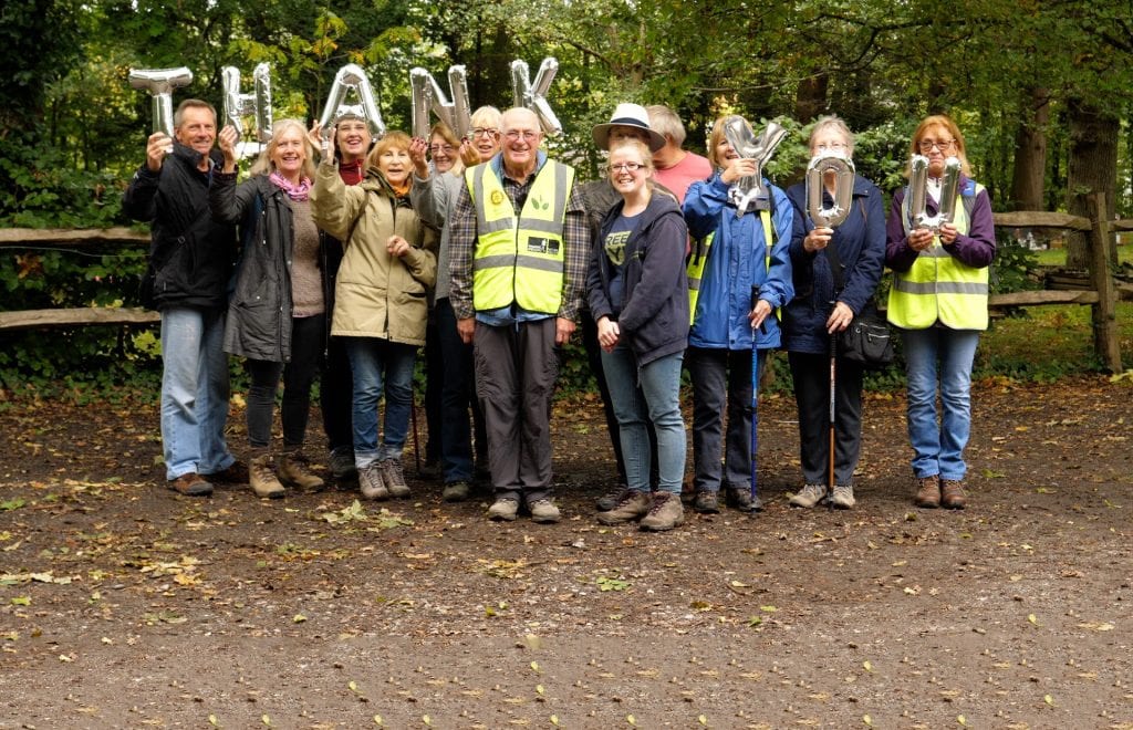 Group of Volunteers with thank you ballons