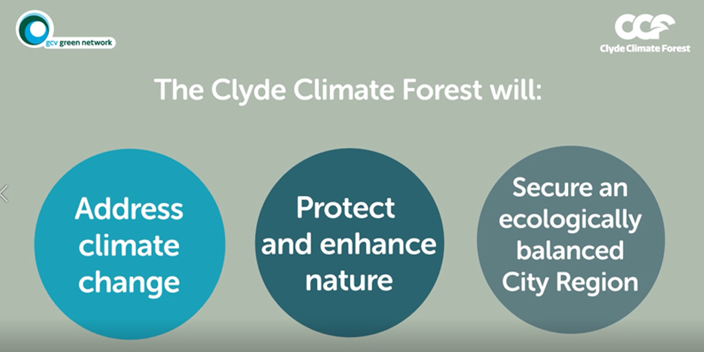 The Clyde Climate Forest will:
Address climate change
Protect and enhance nature
Secure an ecologically balanced City Region