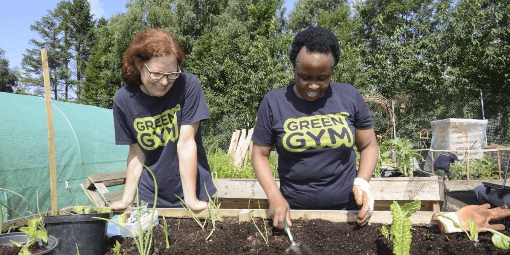 TCV Green Gym volunteers working on raised beds