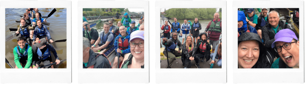 Wates Group staff take part in the dragon boat challenge, raising money for TCV