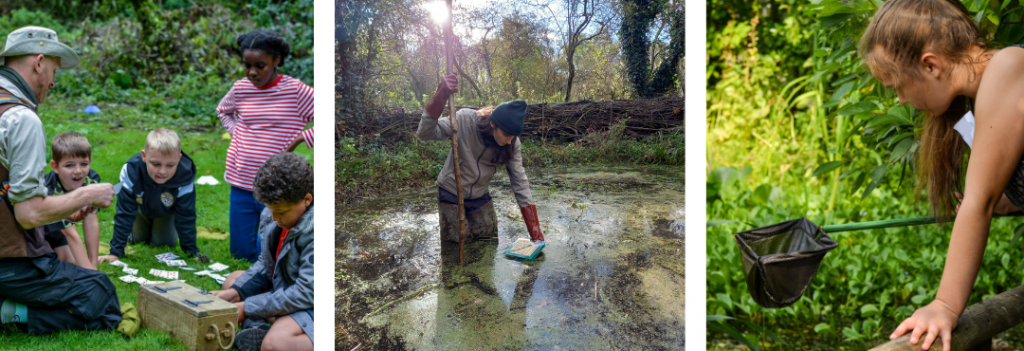 People playing and learning at TCV Skelton Grange Environment Centre, Leeds