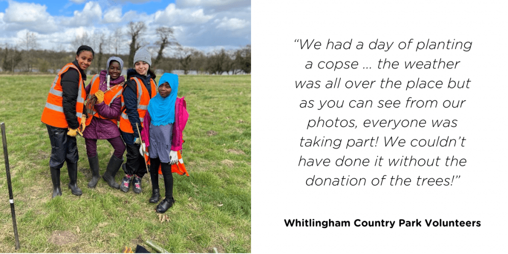 I Dig Trees testimonial from community group showing happy tree planters