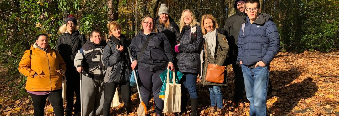 Group of volunteers with pond dipping kit