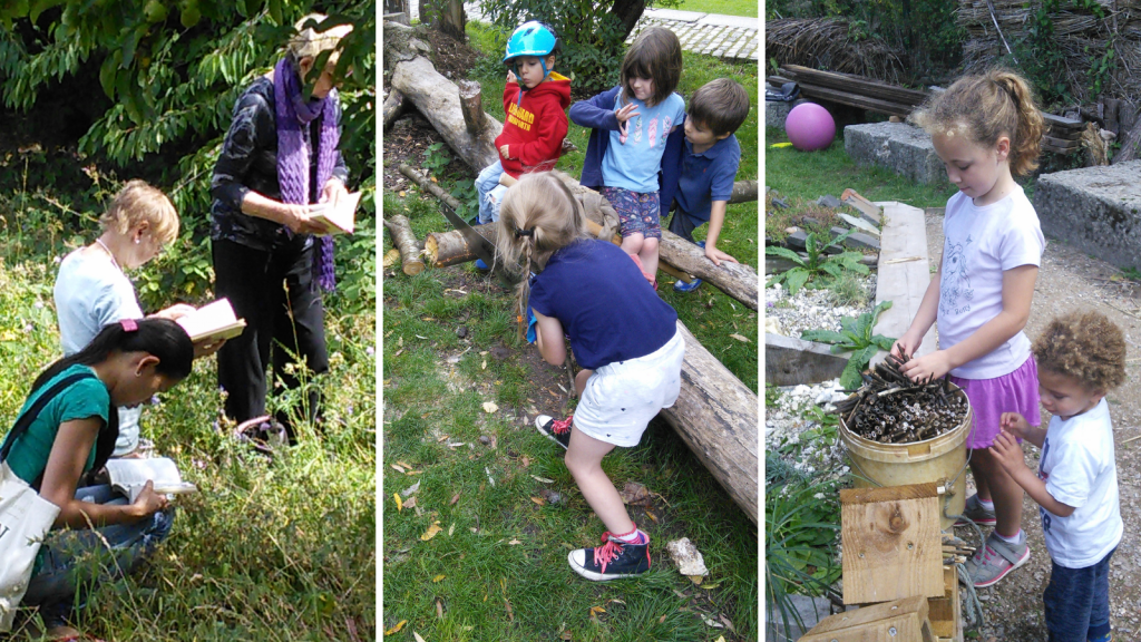 Young people learning and playing at Stave Hill Ecological Park