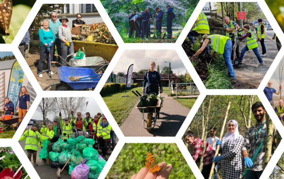 TCV volunteers litter picking collage