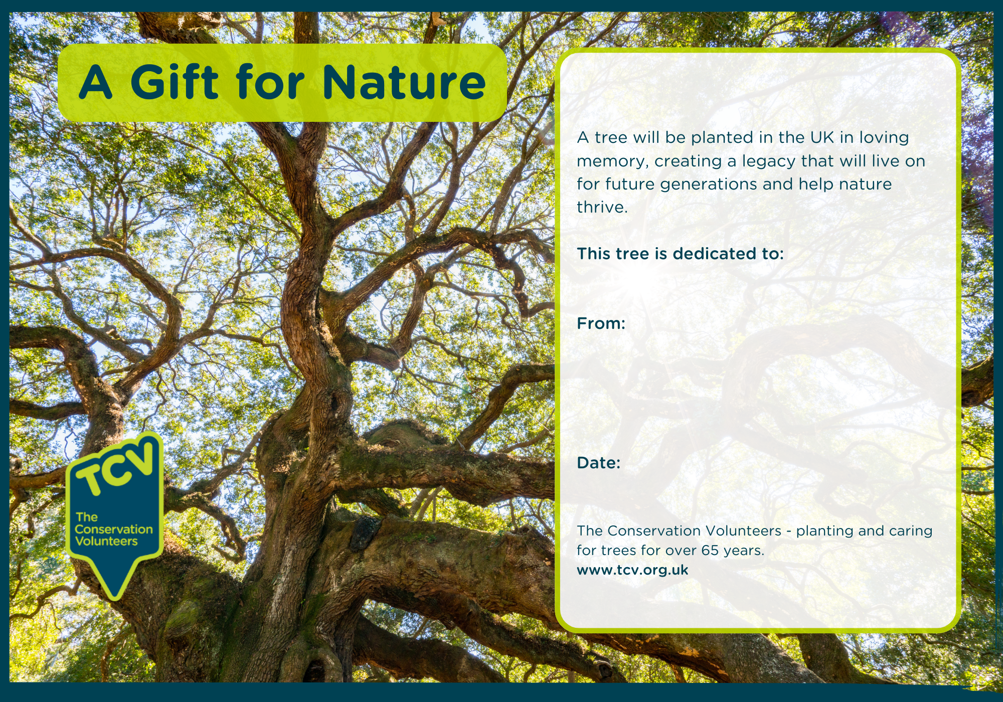 TCV gift certificate in memory pdf