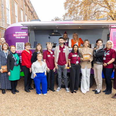 Group of people outside Spudman's jacket potato truck