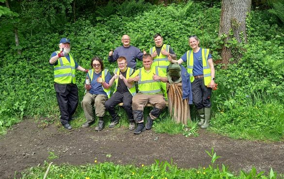 Group of TCV volunteers in a woodland
