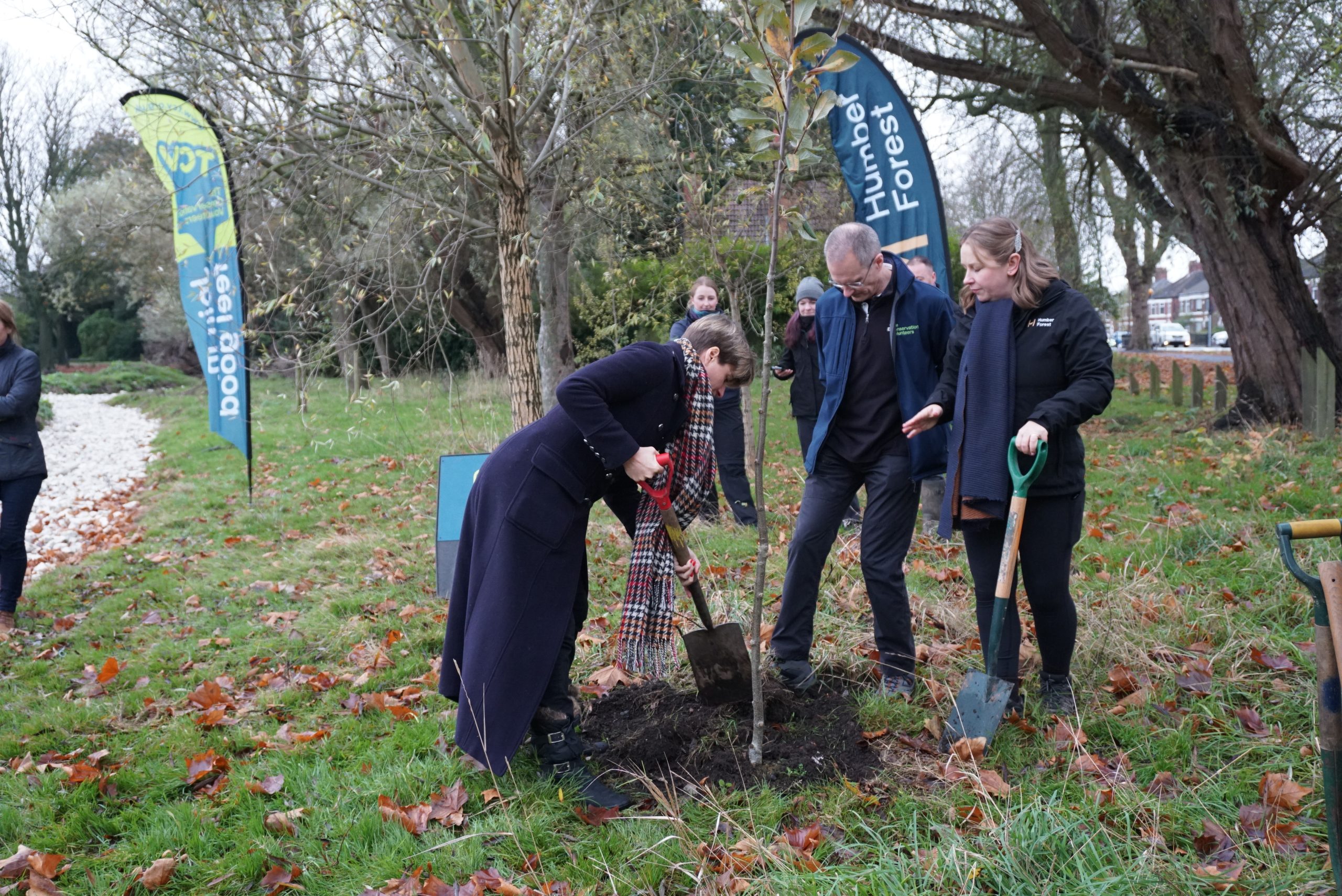 Emma Hardy Visits TCV - Group Shot of people planting a tree
