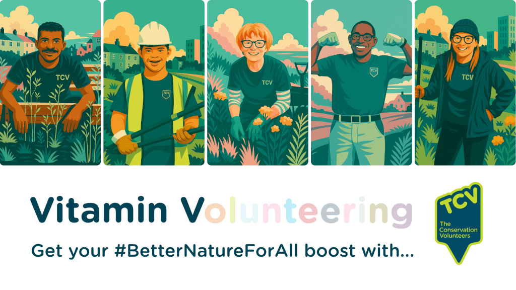 Art deco style image of TCV volunteers