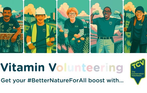 Art deco style image of TCV volunteers